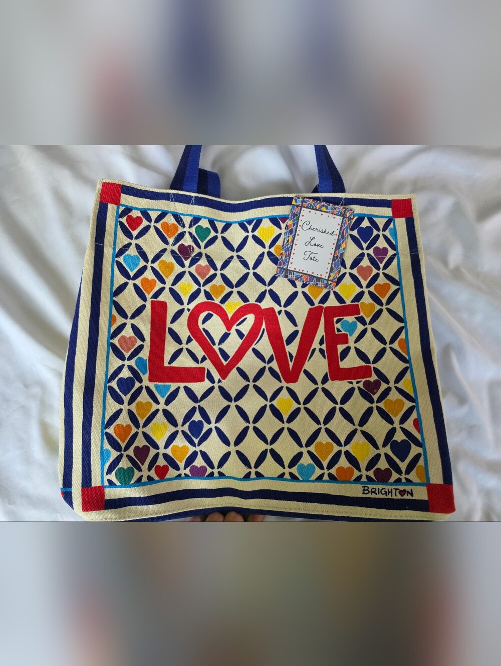 Brighton Cherished Love Canvas Tote - NWT